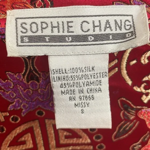 Sophie Chang Studio Embroidered Silk Reversible Kimono Jacket - Picture 5 of 16
